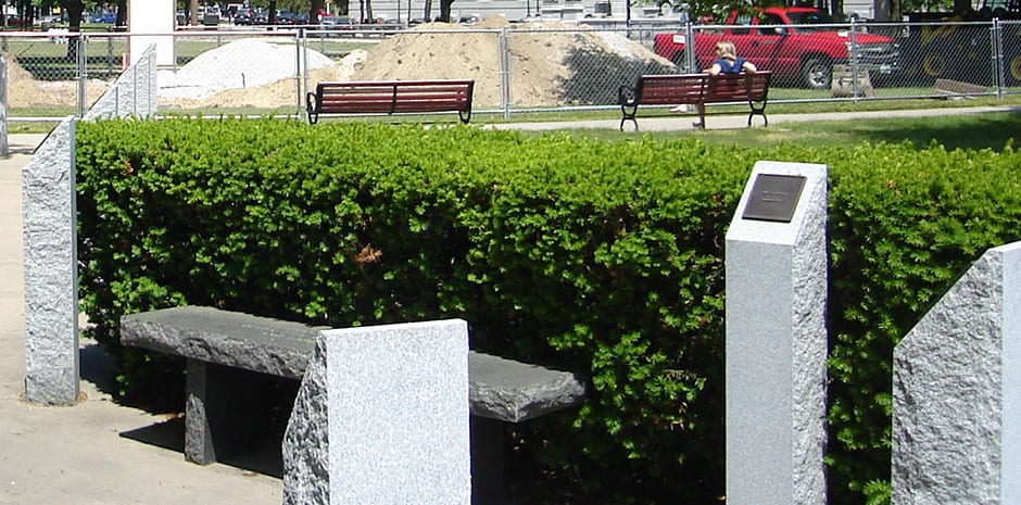 WWII Memorial in Veterans Park downtown Manchester, NH