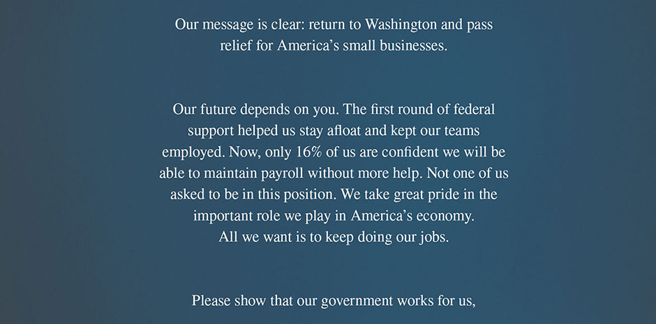 10,000 Small Businesses Voices Letter to US Congress