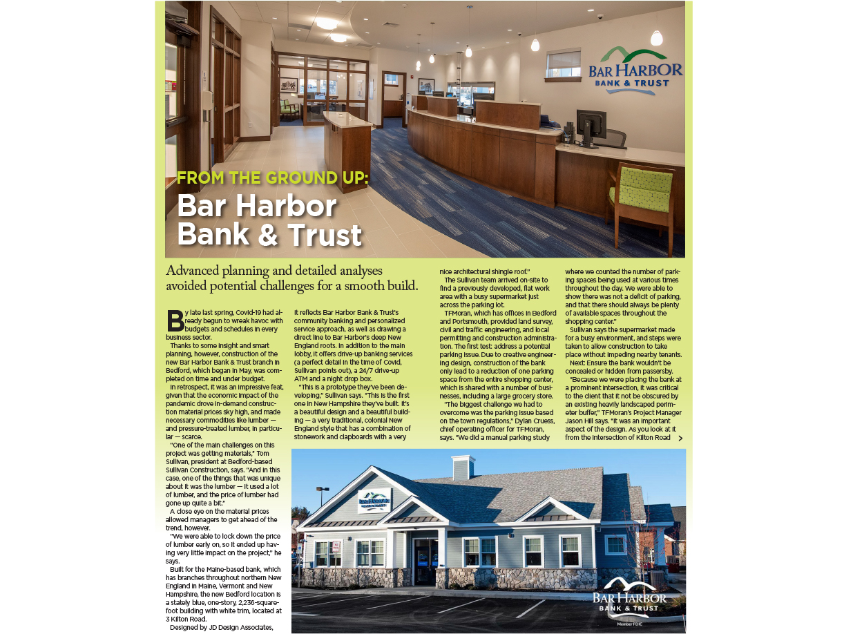 NH Business Review “From the Ground Up” features Bar Harbor Bank